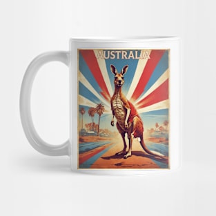 Australia Kangaroo Vintage Travel Poster Tourism Mug